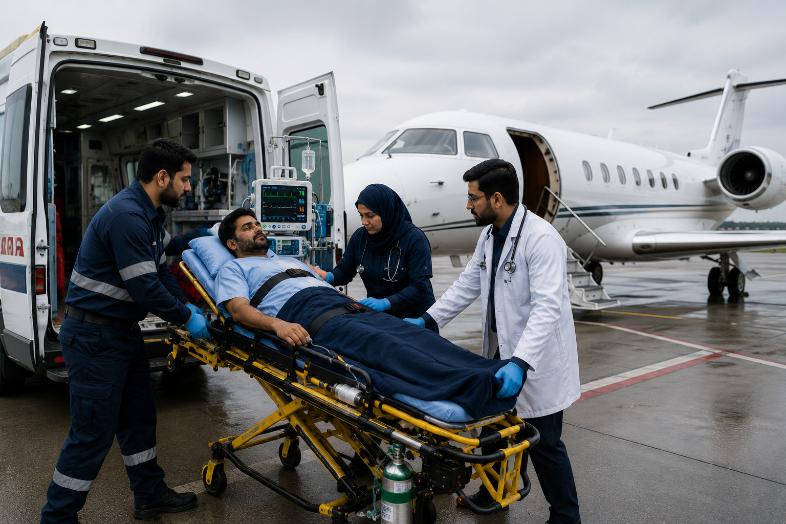 Air ambulance and medical response team
